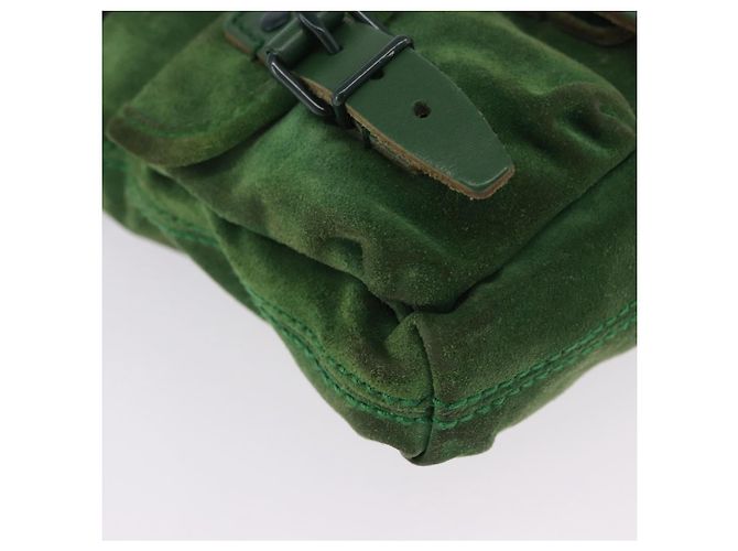 Borsa a mano con catena BALENCIAGA in camoscio verde Auth 196979 - vista 9
