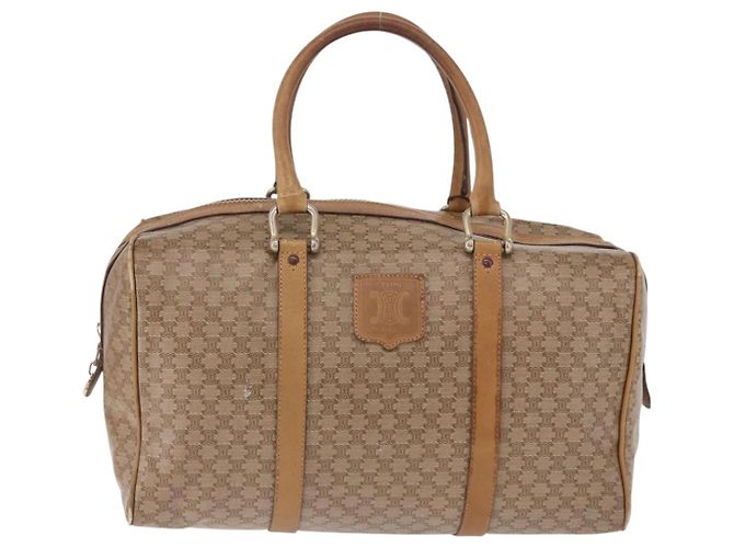 Céline Borsa a mano CELINE Macadam Canvas PVC Beige Gold Auth 197717 D'oro - vista 13