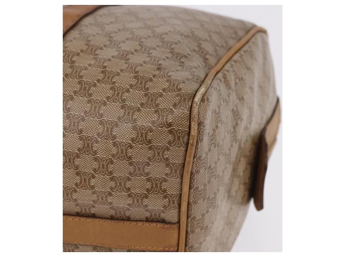 Céline Borsa a mano CELINE Macadam Canvas PVC Beige Gold Auth 197717 D'oro - vista 14
