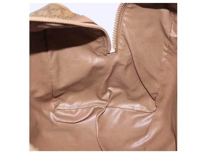 Céline Borsa a mano CELINE Macadam Canvas PVC Beige Gold Auth 197717 D'oro - vista 19