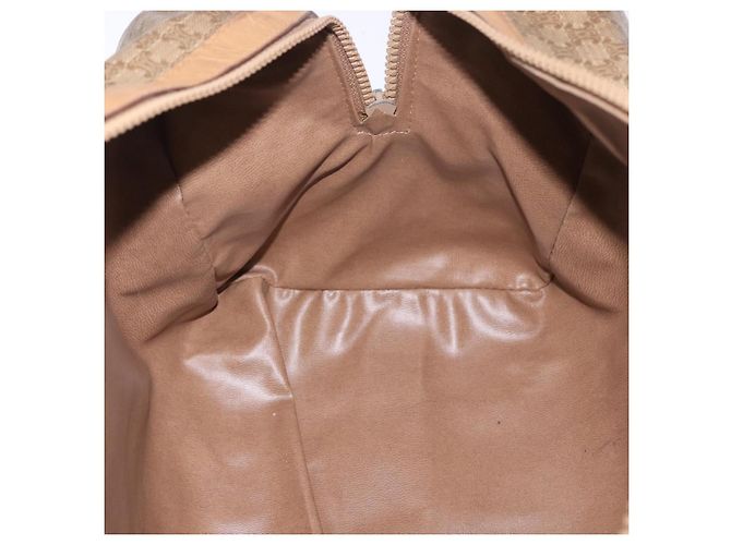 Céline Borsa a mano CELINE Macadam Canvas PVC Beige Gold Auth 197717 D'oro - vista 20