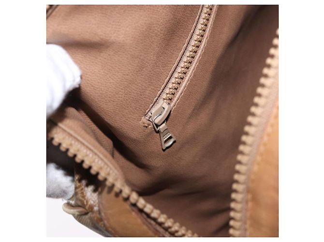 Céline Borsa a mano CELINE Macadam Canvas PVC Beige Gold Auth 197717 D'oro - vista 21