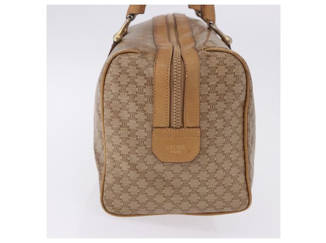 Céline Borsa a mano CELINE Macadam Canvas PVC Beige Gold Auth 197717 D'oro - vista 3
