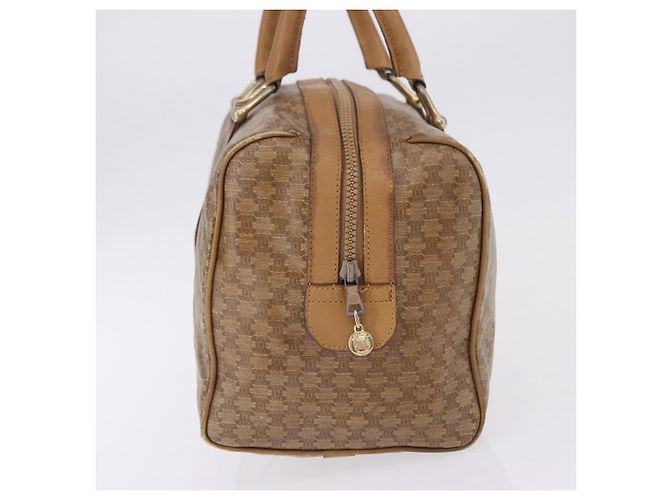 Céline Borsa a mano CELINE Macadam Canvas PVC Beige Gold Auth 197717 D'oro - vista 4