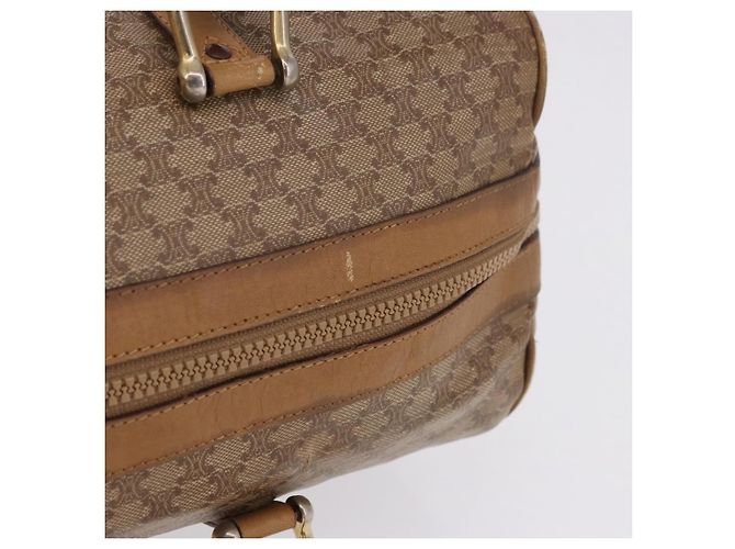 Céline Borsa a mano CELINE Macadam Canvas PVC Beige Gold Auth 197717 D'oro - vista 7