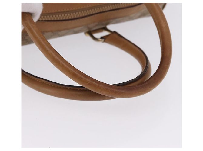 Céline Borsa a mano CELINE Macadam Canvas PVC Beige Gold Auth 197717 D'oro - vista 8