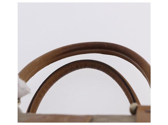 Céline Borsa a mano CELINE Macadam Canvas PVC Beige Gold Auth 197717 D'oro - vista 9