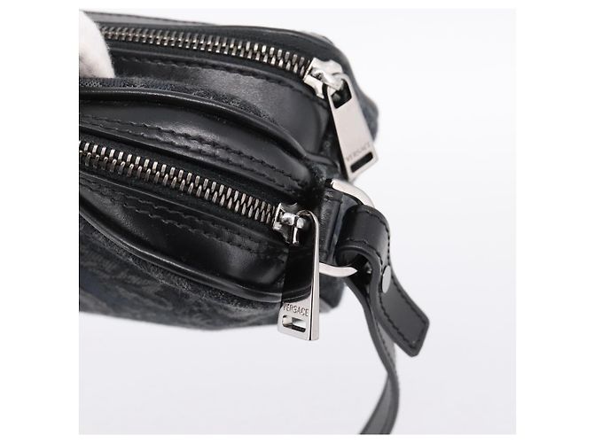 Borsa a tracolla VERSACE in jacquard Canvas Black Silver Auth BA15281V Nero Argento - vista 10