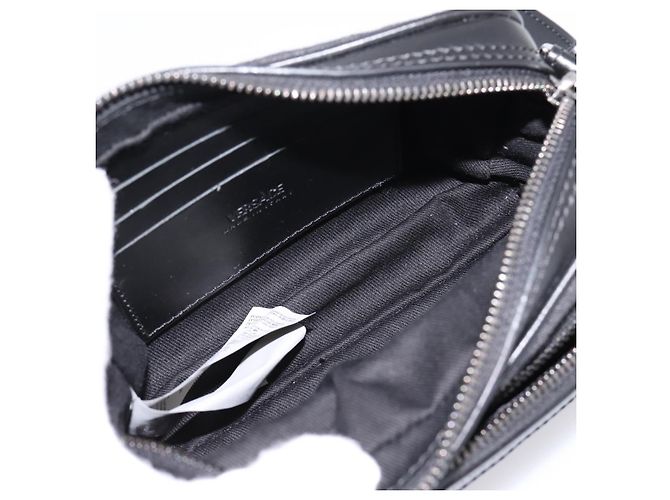 Borsa a tracolla VERSACE in jacquard Canvas Black Silver Auth BA15281V Nero Argento - vista 11