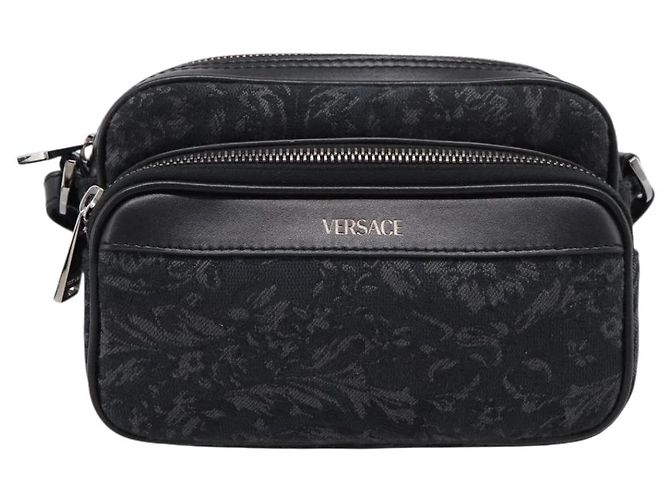 Borsa a tracolla VERSACE in jacquard Canvas Black Silver Auth BA15281V Nero Argento - vista 13
