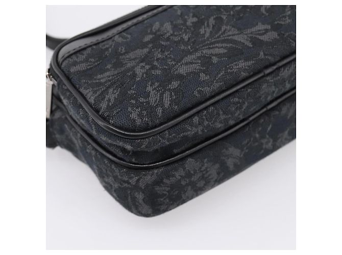 Borsa a tracolla VERSACE in jacquard Canvas Black Silver Auth BA15281V Nero Argento - vista 14