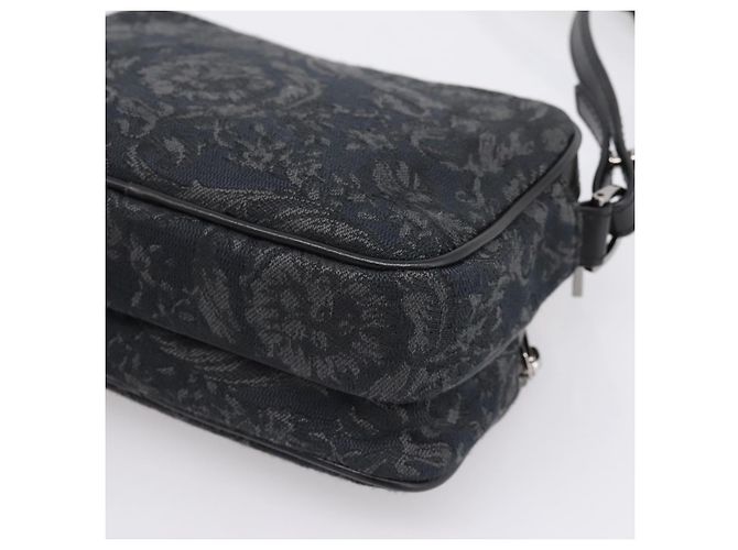 Borsa a tracolla VERSACE in jacquard Canvas Black Silver Auth BA15281V Nero Argento - vista 15