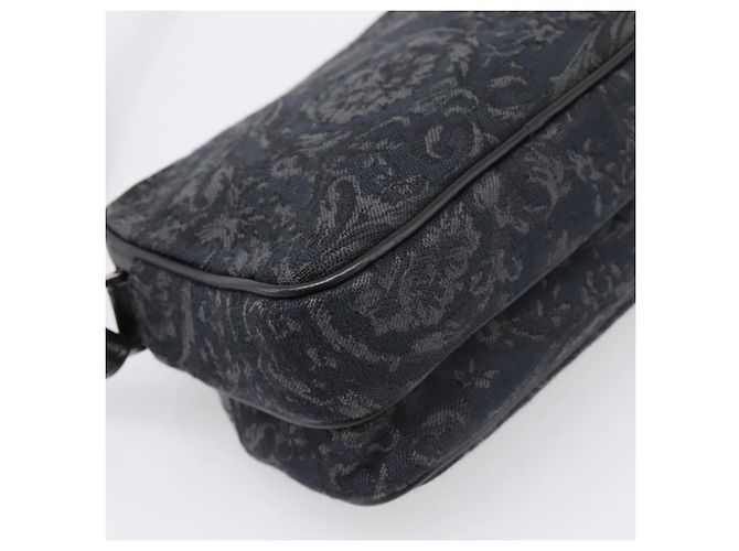 Borsa a tracolla VERSACE in jacquard Canvas Black Silver Auth BA15281V Nero Argento - vista 16
