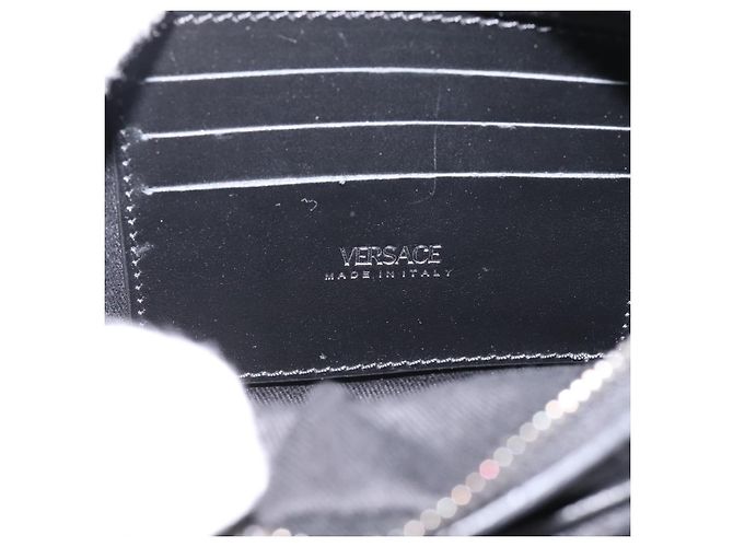 Borsa a tracolla VERSACE in jacquard Canvas Black Silver Auth BA15281V Nero Argento - vista 17