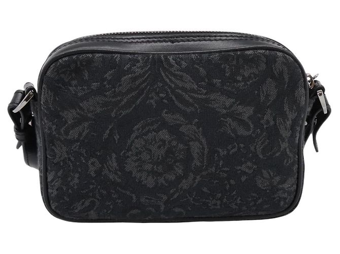 Borsa a tracolla VERSACE in jacquard Canvas Black Silver Auth BA15281V Nero Argento - vista 2