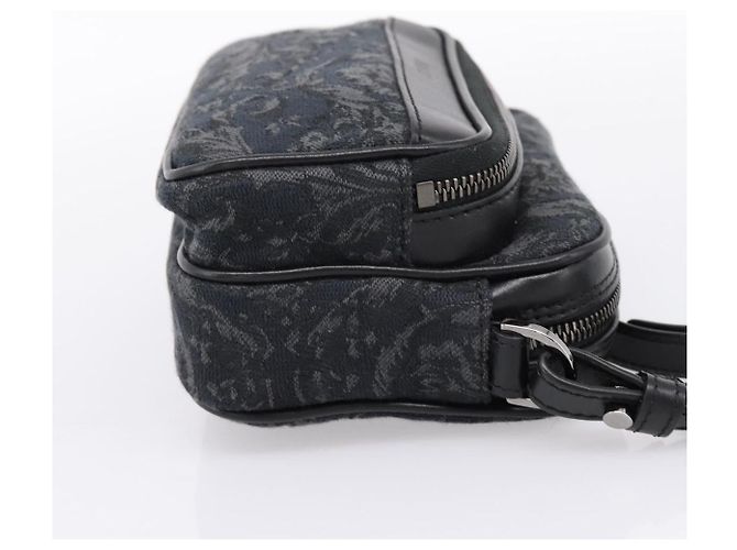 Borsa a tracolla VERSACE in jacquard Canvas Black Silver Auth BA15281V Nero Argento - vista 4