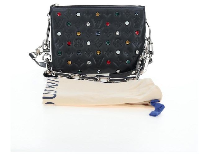 LOUIS VUITTON Borsa a spalla Monogram Emboss Kussan BB Nera M22429 Auth 196585V Nero - vista 12
