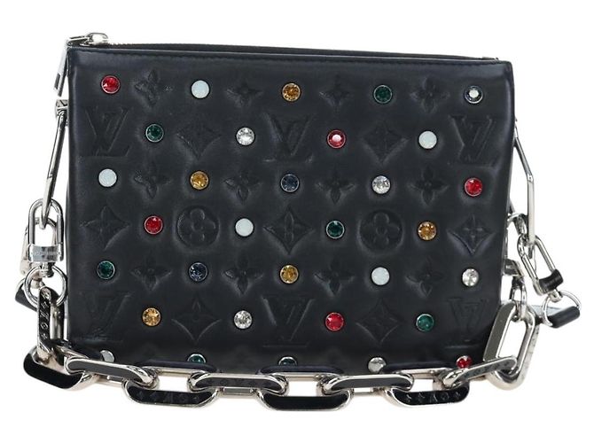 LOUIS VUITTON Borsa a spalla Monogram Emboss Kussan BB Nera M22429 Auth 196585V Nero - vista 13