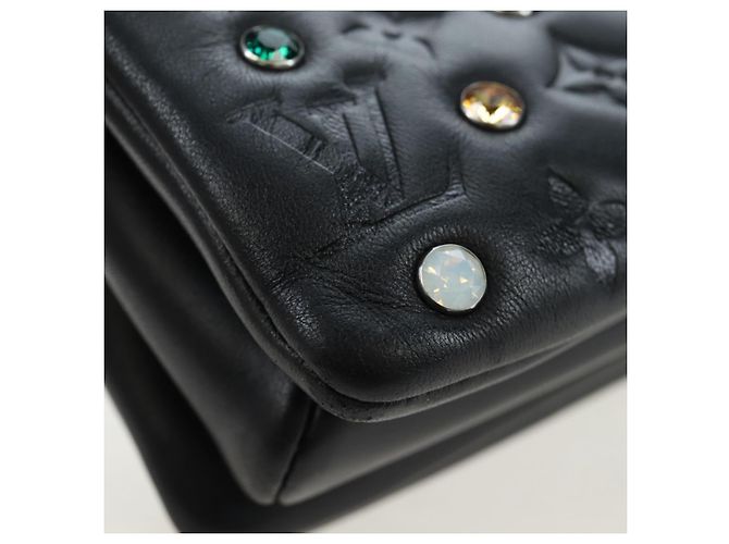 LOUIS VUITTON Borsa a spalla Monogram Emboss Kussan BB Nera M22429 Auth 196585V Nero - vista 16