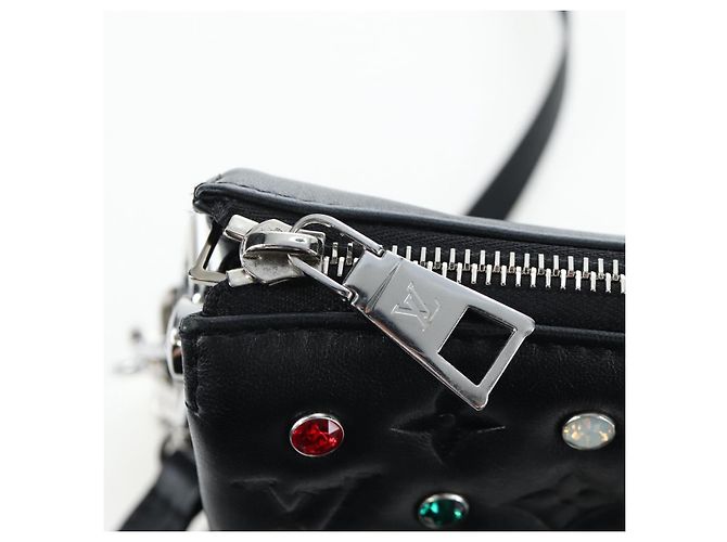 LOUIS VUITTON Borsa a spalla Monogram Emboss Kussan BB Nera M22429 Auth 196585V Nero - vista 22