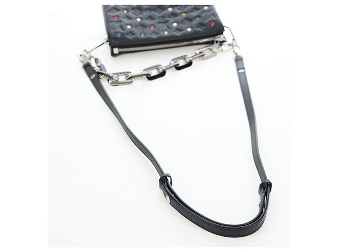 LOUIS VUITTON Borsa a spalla Monogram Emboss Kussan BB Nera M22429 Auth 196585V Nero - vista 9