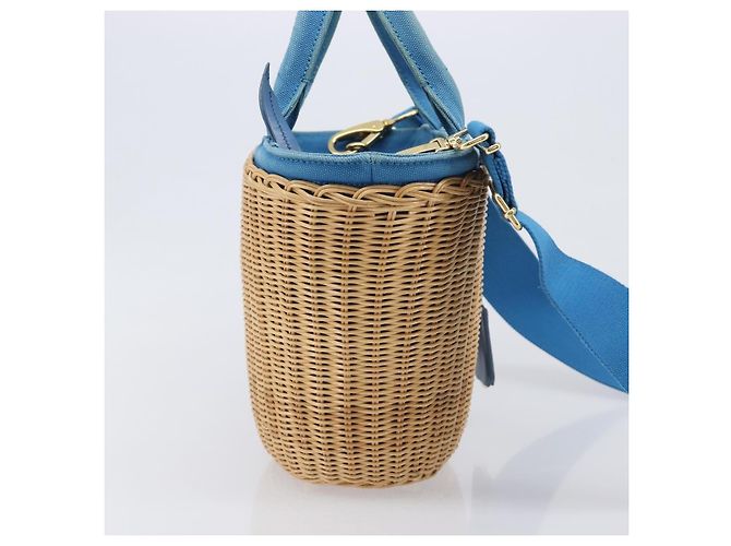 Borsa a mano PRADA in rattan 2way Marrone Oro Auth 199110V D'oro - vista 4