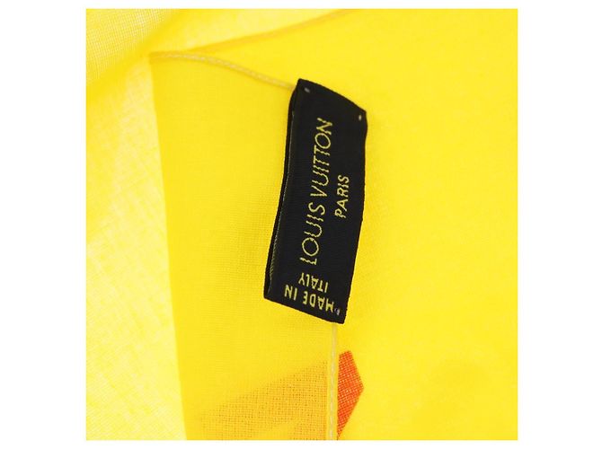 LOUIS VUITTON LV Cup Pañuelo de algodón amarillo LV Auth 198783A - vista 7