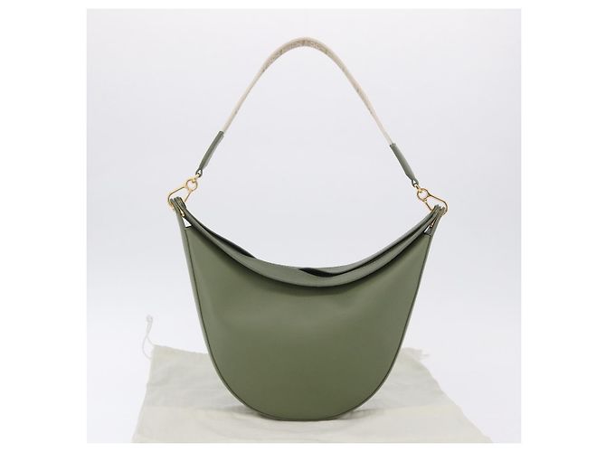 Borsa a spalla LOEWE Luna Small in pelle Verde Oro Auth ka5922M D'oro - vista 12