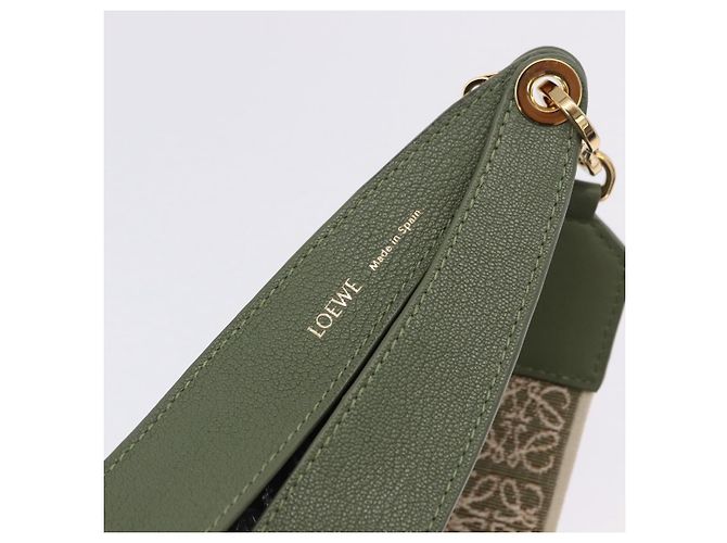 Borsa a spalla LOEWE Luna Small in pelle Verde Oro Auth ka5922M D'oro - vista 20