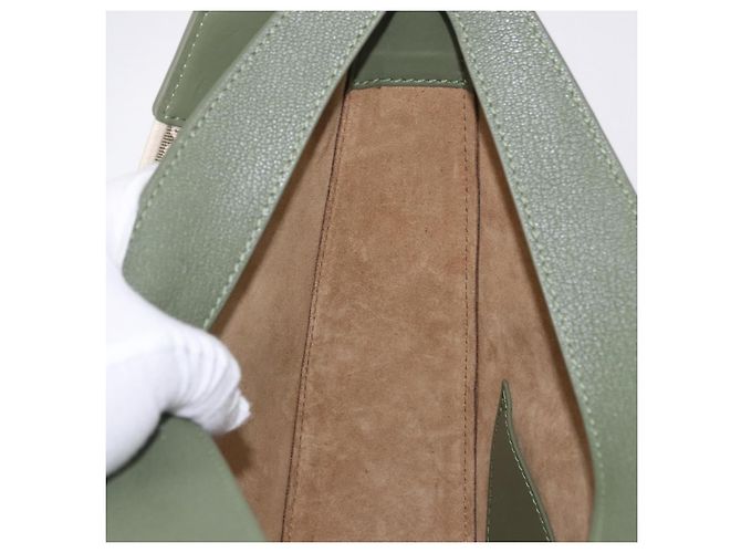 Borsa a spalla LOEWE Luna Small in pelle Verde Oro Auth ka5922M D'oro - vista 22