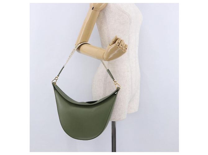 Borsa a spalla LOEWE Luna Small in pelle Verde Oro Auth ka5922M D'oro - vista 24