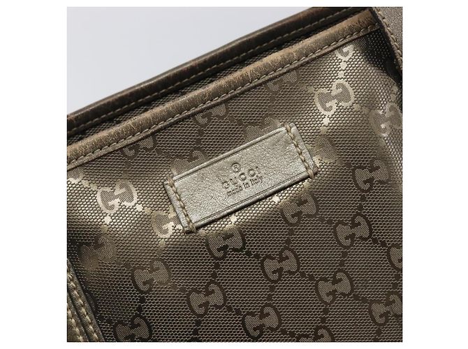 Borsa Tote GUCCI GG Implementation PVC Oro Argento 211137 Auth BA15109 D'oro - vista 14
