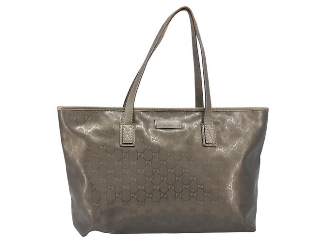 Borsa Tote GUCCI GG Implementation PVC Oro Argento 211137 Auth BA15109 D'oro - vista 2
