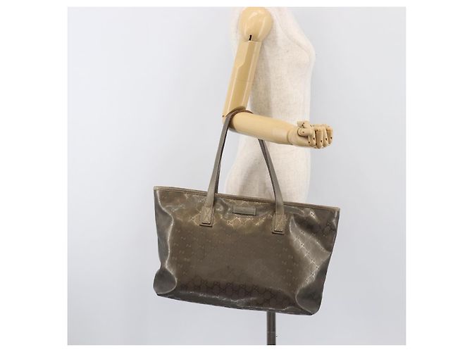 Borsa Tote GUCCI GG Implementation PVC Oro Argento 211137 Auth BA15109 D'oro - vista 24