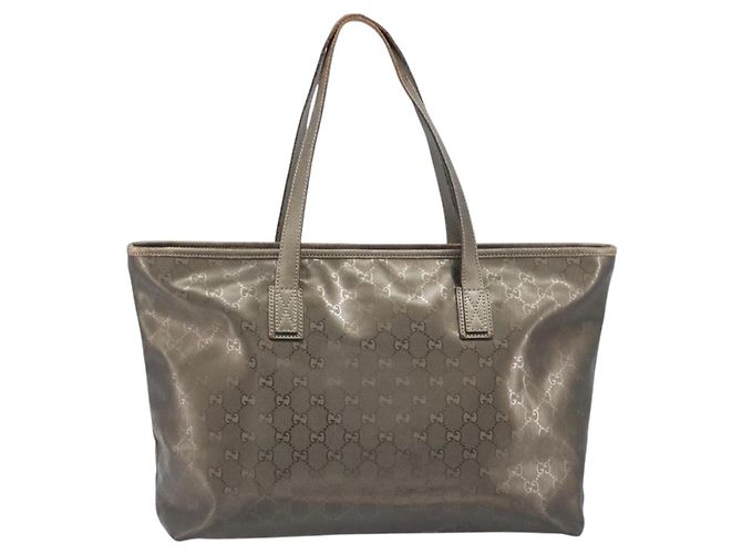 Borsa Tote GUCCI GG Implementation PVC Oro Argento 211137 Auth BA15109 D'oro - vista 3