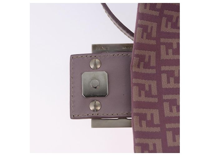 Borsa FENDI Zucchino Canvas Mini Mamma Baguette Bag Purple Silver Auth ki6806M Argento Porpora - vista 10