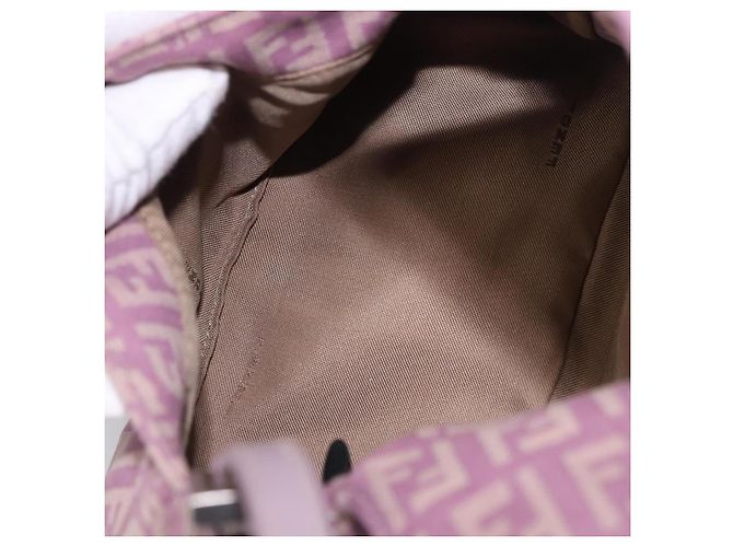 Borsa FENDI Zucchino Canvas Mini Mamma Baguette Bag Purple Silver Auth ki6806M Argento Porpora - vista 11