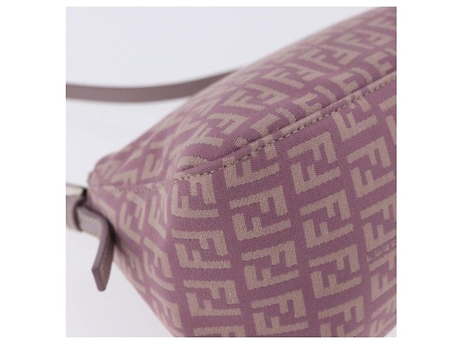 Borsa FENDI Zucchino Canvas Mini Mamma Baguette Bag Purple Silver Auth ki6806M Argento Porpora - vista 15