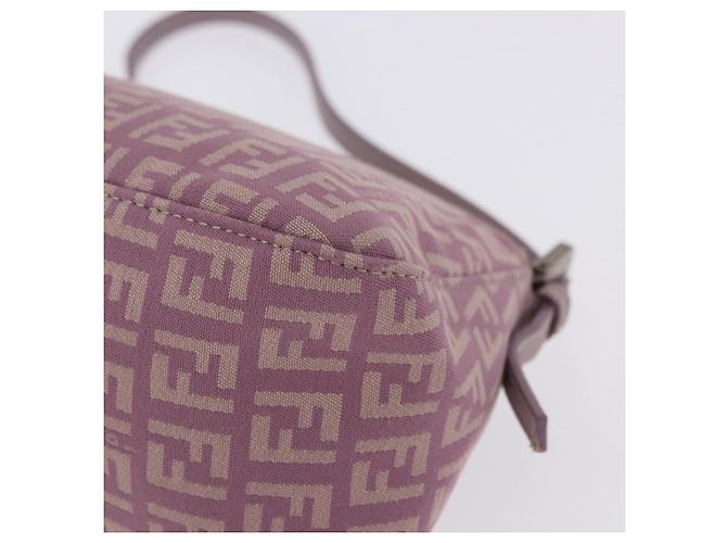 Borsa FENDI Zucchino Canvas Mini Mamma Baguette Bag Purple Silver Auth ki6806M Argento Porpora - vista 16