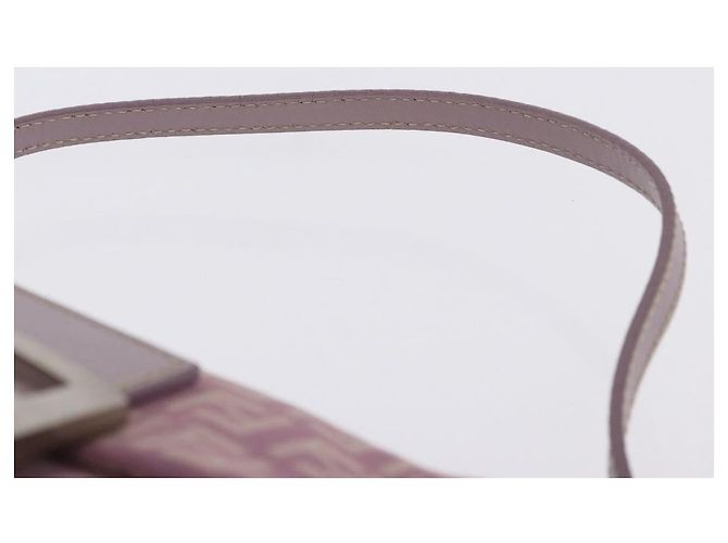 Borsa FENDI Zucchino Canvas Mini Mamma Baguette Bag Purple Silver Auth ki6806M Argento Porpora - vista 8