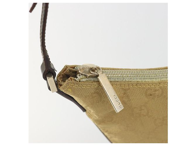 Borsa a tracolla GUCCI GG Canvas Beige Oro 005 0813 Auth 197215 D'oro - vista 16