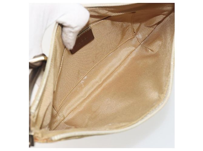 Borsa a tracolla GUCCI GG Canvas Beige Oro 005 0813 Auth 197215 D'oro - vista 18