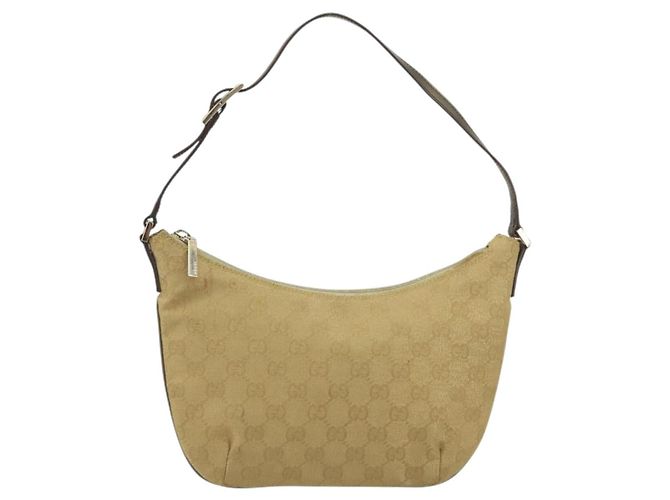 Borsa a tracolla GUCCI GG Canvas Beige Oro 005 0813 Auth 197215 D'oro - vista 2