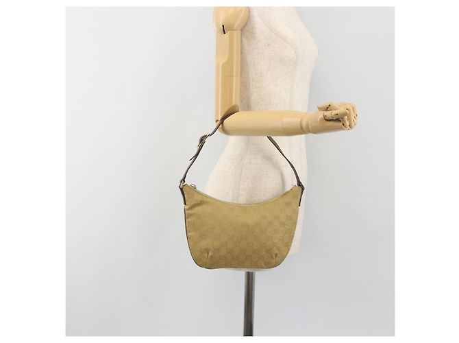Borsa a tracolla GUCCI GG Canvas Beige Oro 005 0813 Auth 197215 D'oro - vista 23