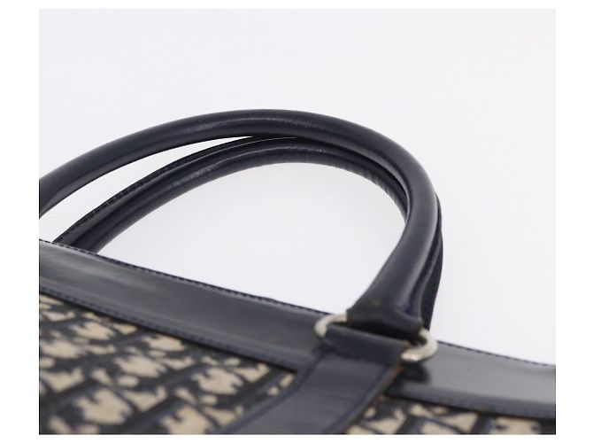 Borsa a mano Christian Dior Trotter Canvas Navy Silver Auth 197316A Argento Blu navy - vista 10