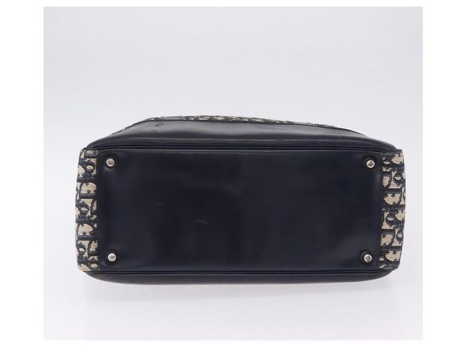 Borsa a mano Christian Dior Trotter Canvas Navy Silver Auth 197316A Argento Blu navy - vista 11