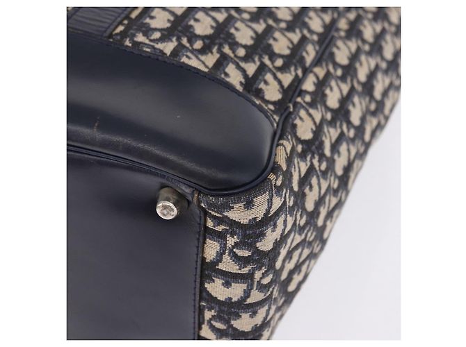 Borsa a mano Christian Dior Trotter Canvas Navy Silver Auth 197316A Argento Blu navy - vista 13