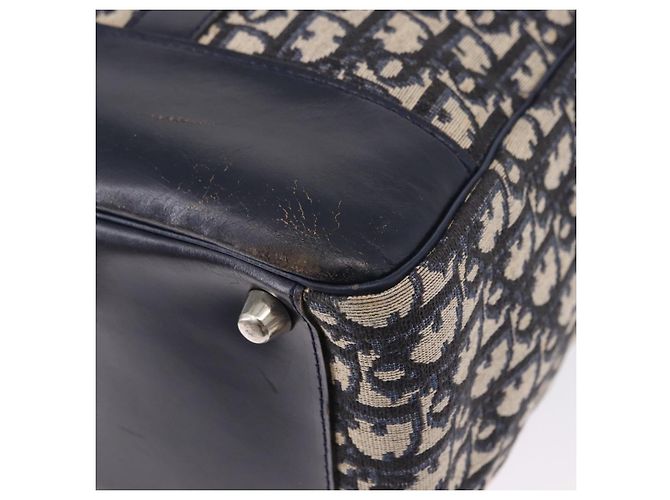 Borsa a mano Christian Dior Trotter Canvas Navy Silver Auth 197316A Argento Blu navy - vista 15
