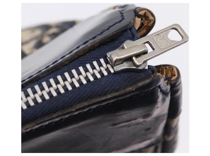 Borsa a mano Christian Dior Trotter Canvas Navy Silver Auth 197316A Argento Blu navy - vista 16