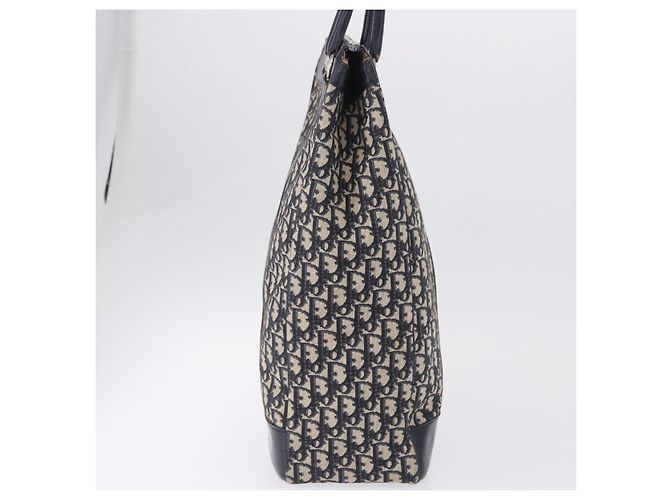 Borsa a mano Christian Dior Trotter Canvas Navy Silver Auth 197316A Argento Blu navy - vista 5